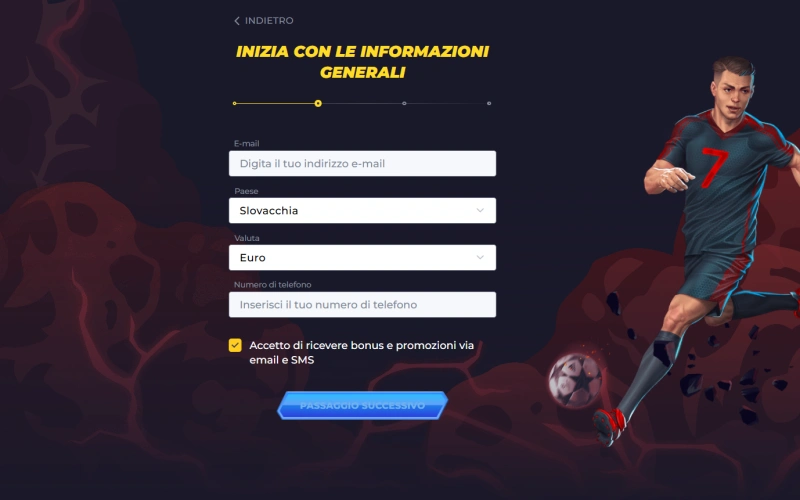 Schermata di registrazione Powbet casino – modulo di iscrizione